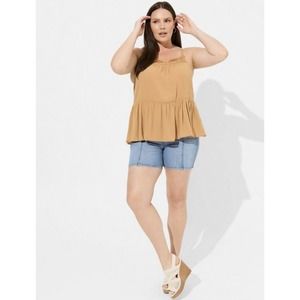 NEW - Torrid 3 Womens Plus Size 3X‎ Camel Brown Stretch Lightweight Tank Top